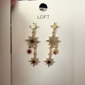 LOFT Gold Starburst Dangle Earrings